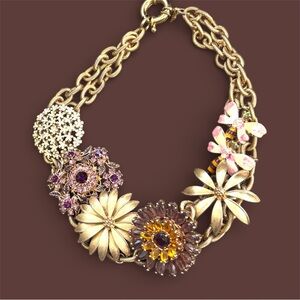 Banana Republic Vintage Gold-Tone Floral Statement Necklace